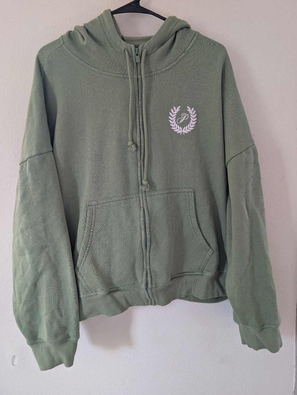PINK Victoria's Secret Sage Green Fleece Hoodie